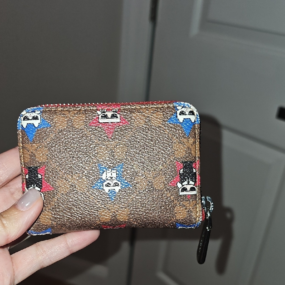 Karl Lagerfeld Brown and Red Card Holder - Picture 2 of 7